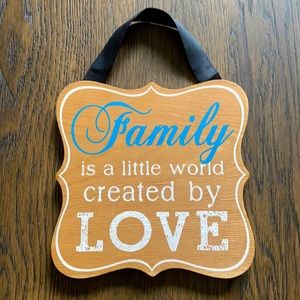 Family is a little word created by love sign